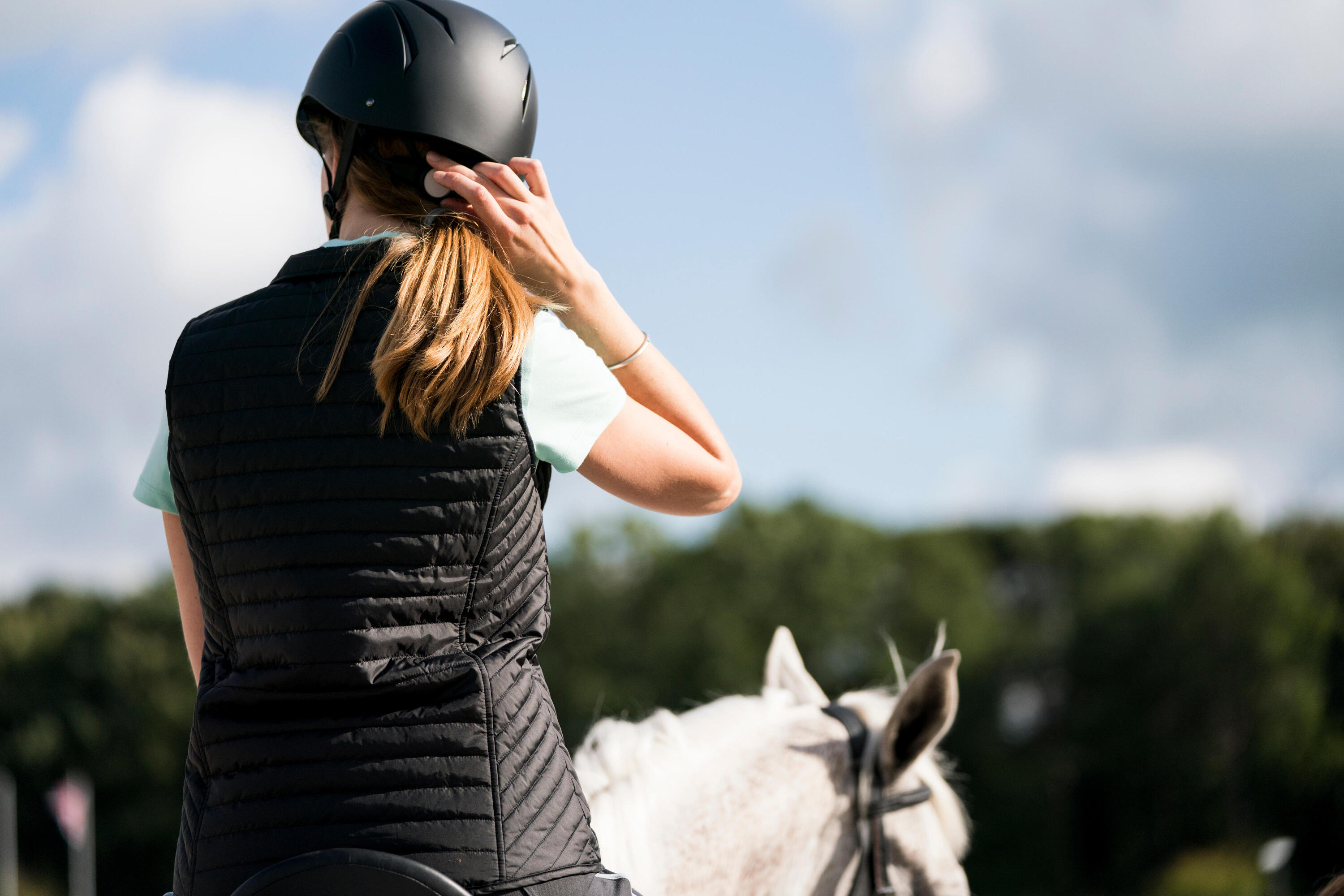 Damesbodywarmer voor ruitersport 100 zwart 3/13