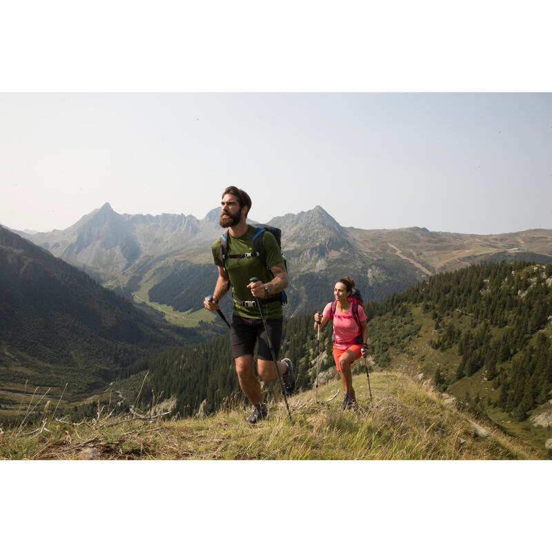 Camiseta Manga Corta de Montaña y Trekking Forclaz MH500 Hombre Verde