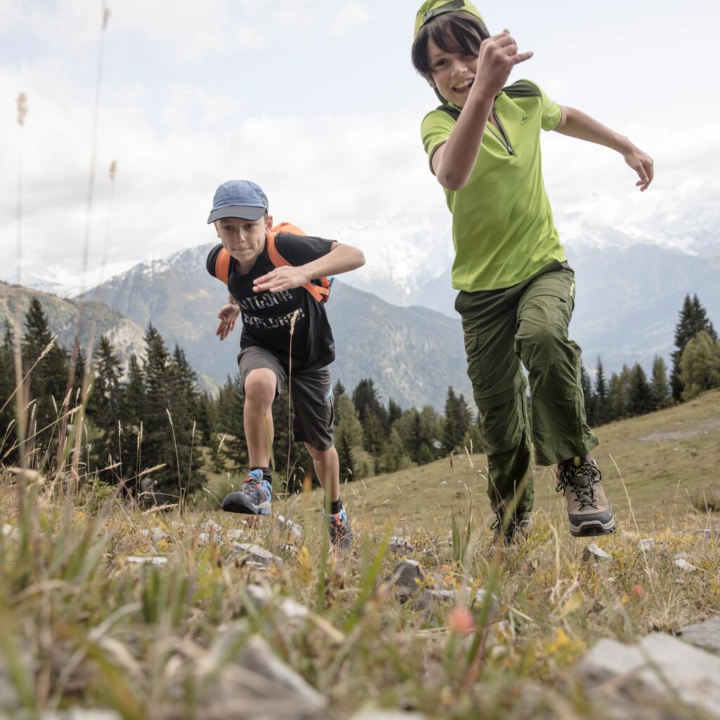 Wanderschuhe MH500 halbhoch wasserdicht Schnürung Kinder Gr. 28–38 violett