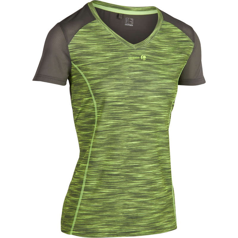 ARTENGO Soft 500 Women's Tennis T-Shirt - Mottled Khaki...
