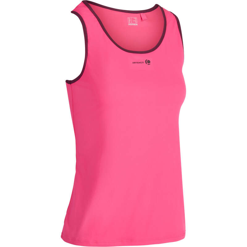 WOMEN WARM CONDITION RACKET SP APAREL - Soft 500 Women's Tank Top Pink ARTENGO
