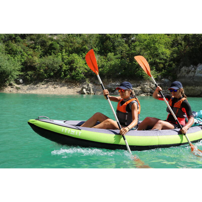 Kayak hinchable de travesía Itiwit 100 1/2 plazas verde
