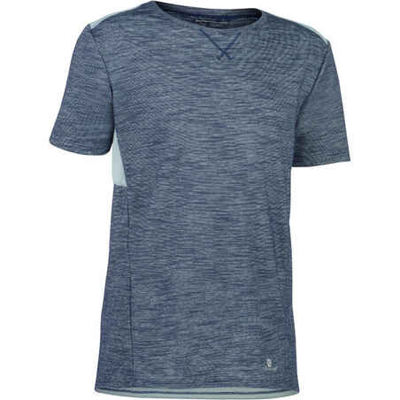 T-Shirt 500 manches courtes Gym garçon gris bleu