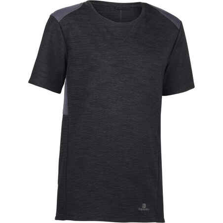 500 Boys' Short-Sleeved Gym T-Shirt - Grey/Black