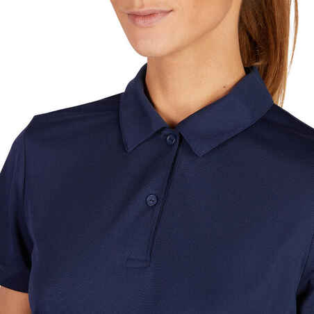 Women's Tennis Quick-Dry Polo Shirt Essential 100 - Navy