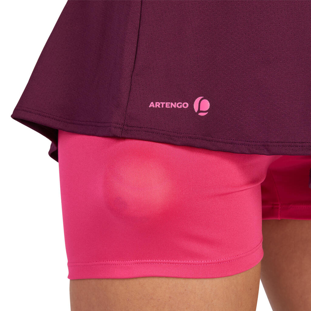 Tennisrock Soft 500 Damen bordeaux