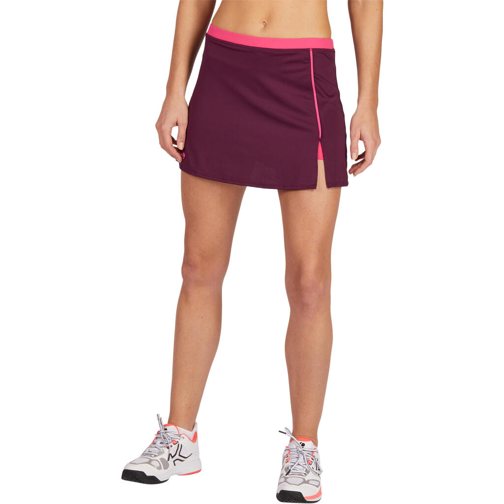 Tennisrock Soft 500 Damen bordeaux
