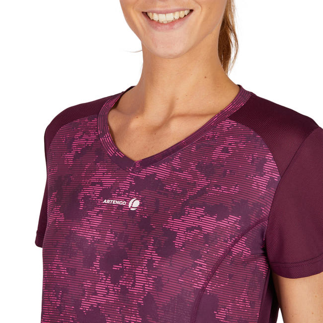 Women's Tennis TShirt Soft 500 Burgundy