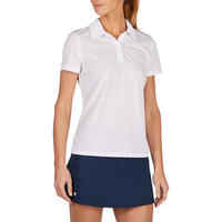 Women's Tennis Quick-Dry Polo Shirt Essential 100 - White