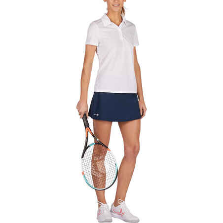 Women's Tennis Quick-Dry Polo Shirt Essential 100 - White