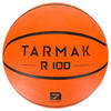 Ballon de basket pour débuter, enfant et adulte R100 de taille 5 et 7 jaune.