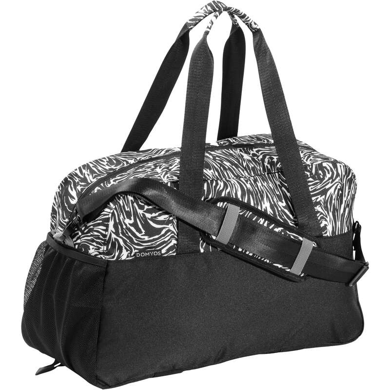 DOMYOS Cardio Fitness Bag 30L Black/White Print Decathlon