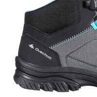 حذاء طويلMH100 Mid  للسيدات للمشي لمسافات طويلة في لطبيعة- لون رمادي في أزرق