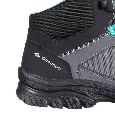 Women's NH100 Country Walking Mid-height Shoes - Grey-Blue