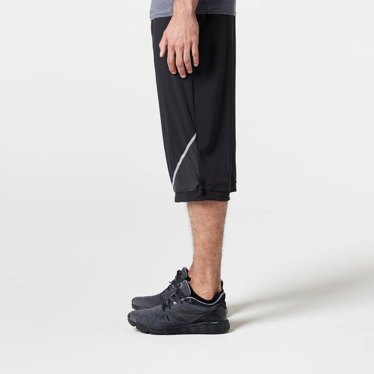 Men's Running Breathable Cropped Trousers Dry+ - black