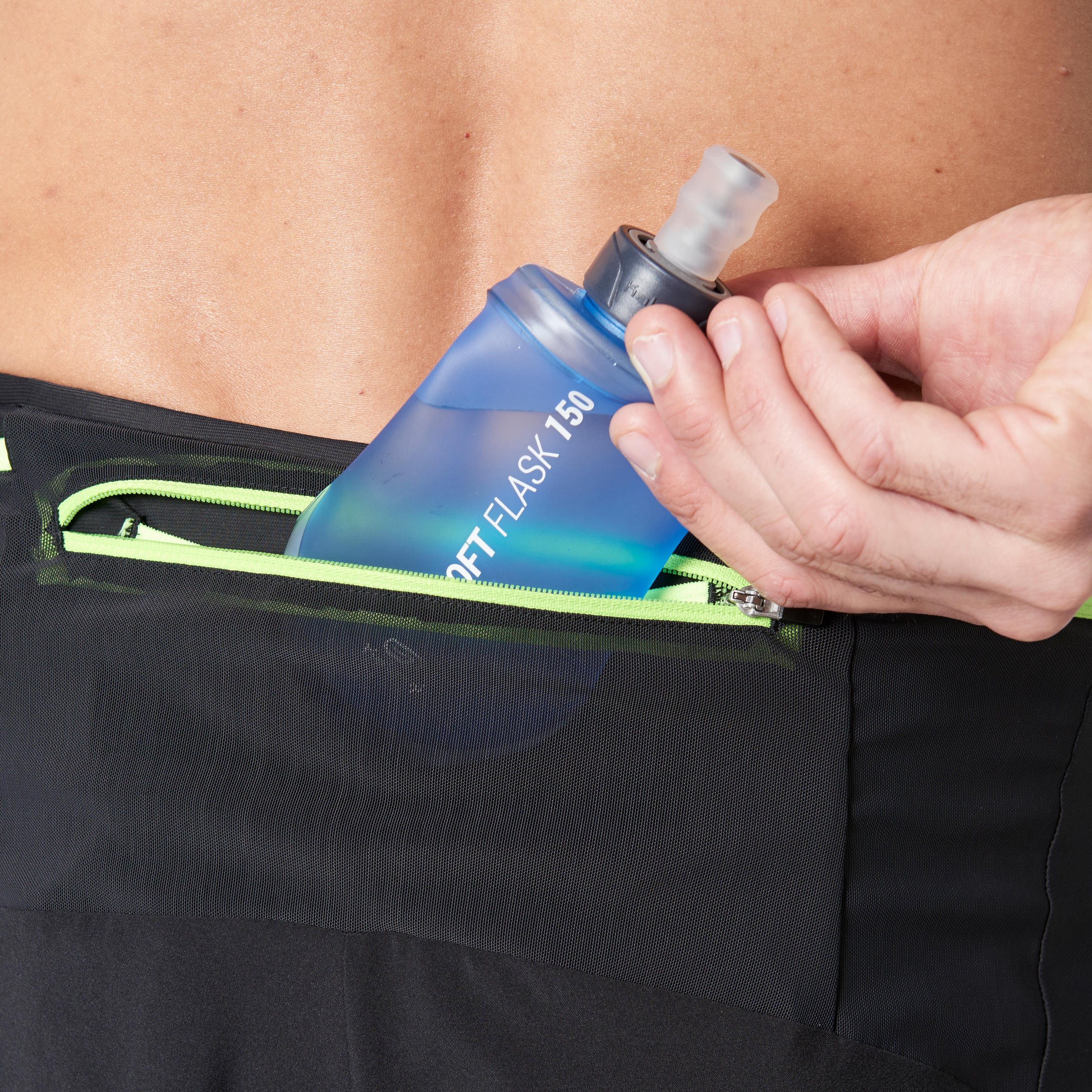 Short-mallas cortas compresión trail running hombre negro amarillo