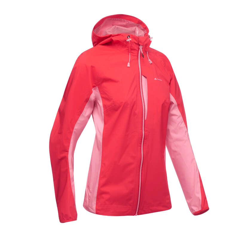 QUECHUA FH500 Women's Waterproof Jacket Red Decathlon
