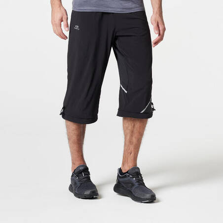 Men's Running Breathable Cropped Trousers Dry+ - black