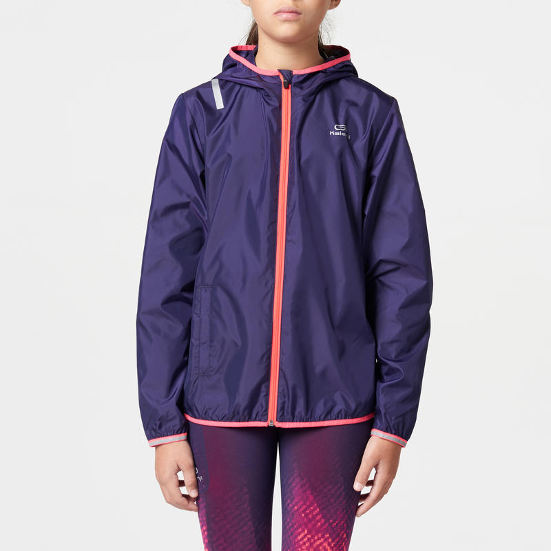 Coupe vent athlétisme enfant wind violet nuit rose fluo Coupe vent athlétisme enfant wind violet nuit rose fluo