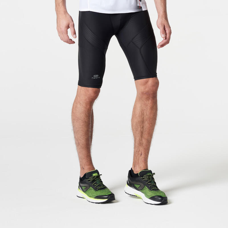 Kiprun Men's Compression Running Tights Black KIPRUN Decathlon