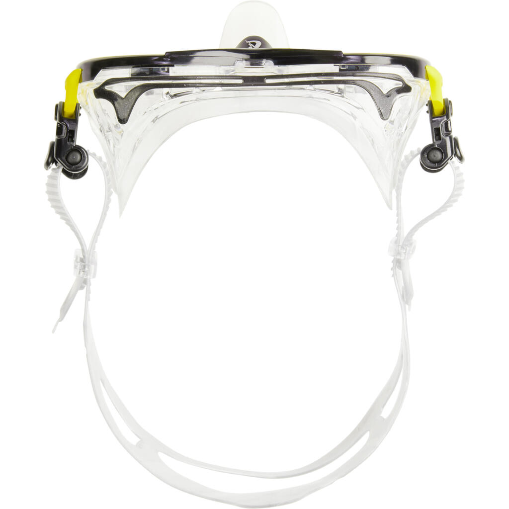 Maska Air Crystal na šnorchlovanie a potápanie s prístrojom žltá