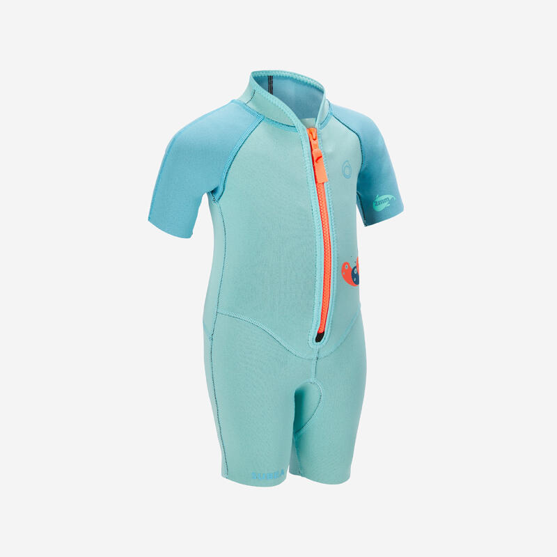 Shorty voor kinderen neopreen 2 mm turquoise