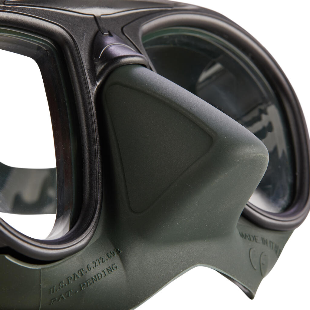 Brīvās niršanas zemūdens medību maska “Calibro”, zaļa