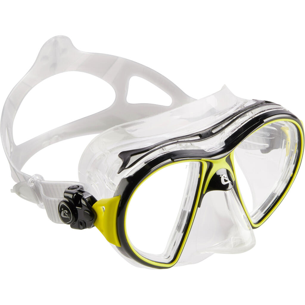 Maska Air Crystal na šnorchlovanie a potápanie s prístrojom žltá