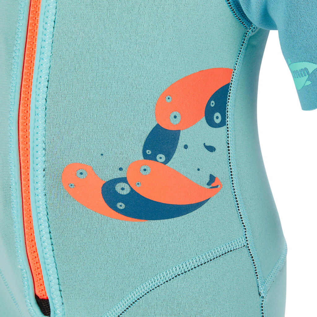 Bērnu snorkelēšanas tērps “100”, 1,5 mm, tirkīzzils