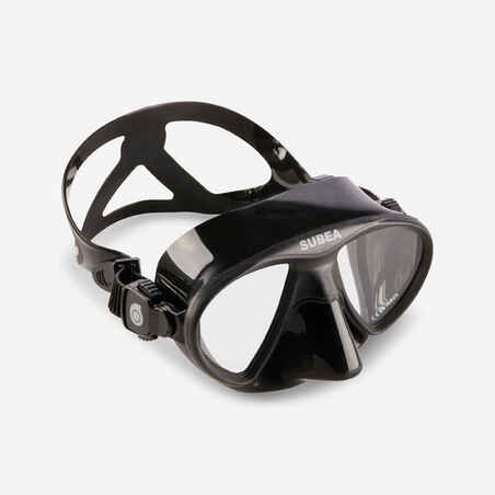 Črna maska za podvodni ribolov 900 DUAL 