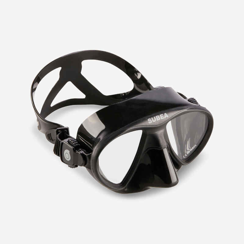 Tauchmaske Freediving Damen/Herren SPF 900 schwarz