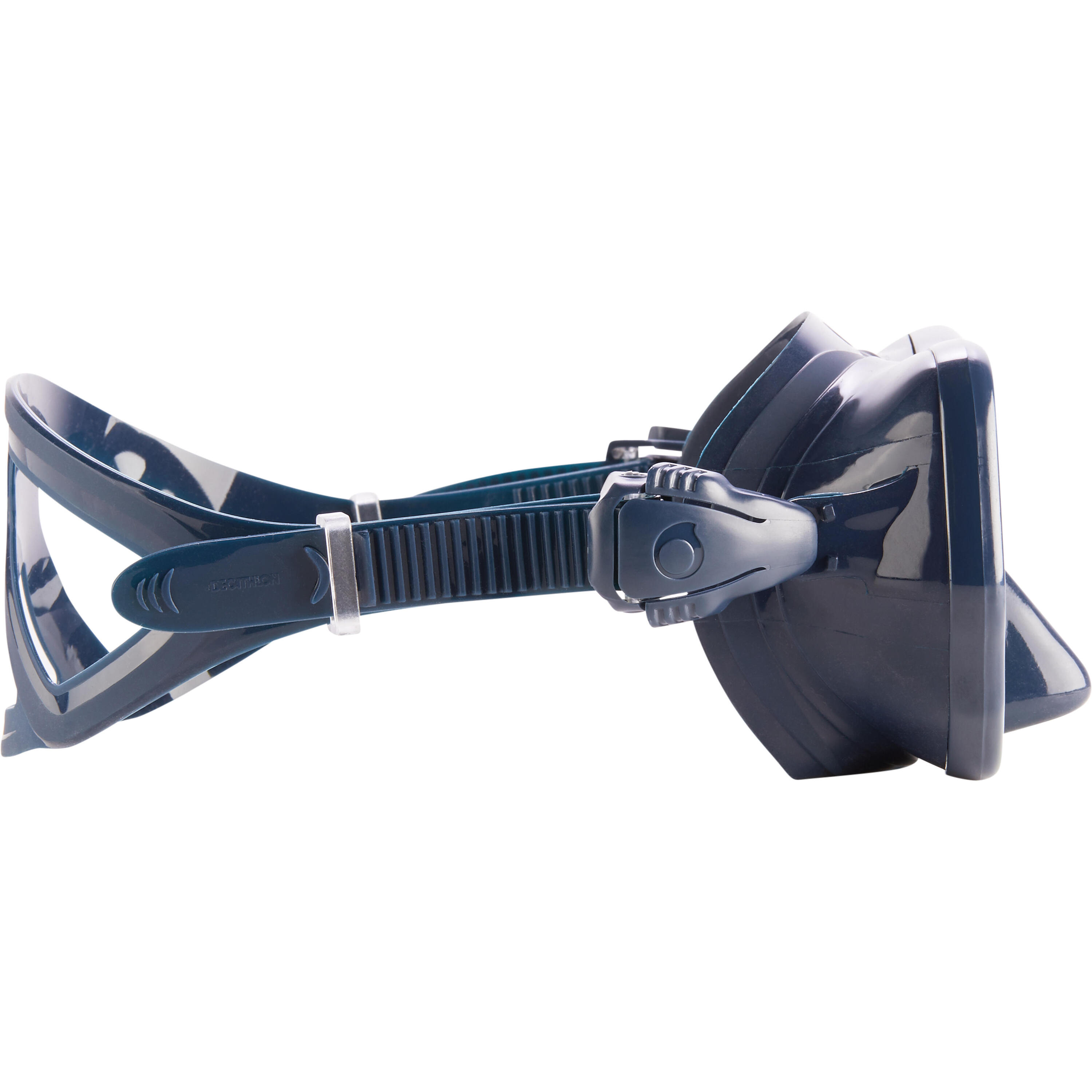 Diving mask SCD 500 double lens blue skirt and fluo strapping 3/6