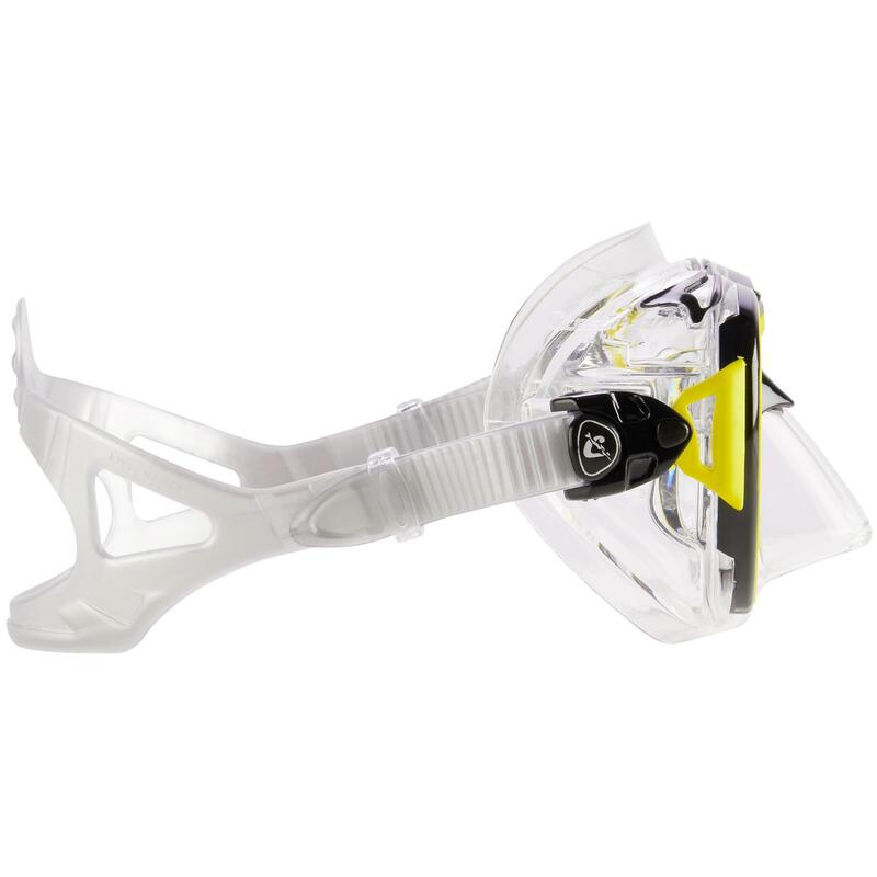 Duikbril voor diepzeeduiken en snorkelen voor volwassenen Air Crystal geel