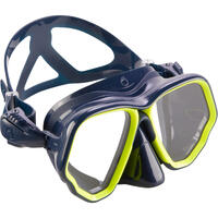 Diving mask SCD 500 double lens blue skirt and fluo strapping