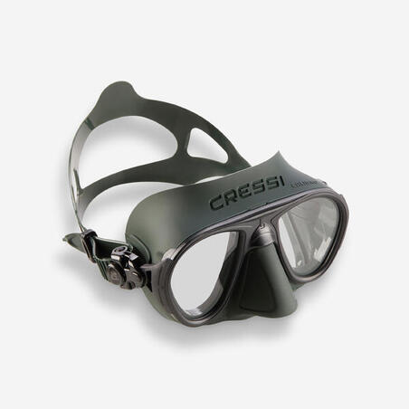 Potápačská maska Calibro Cressi na podmorský lov bez prístroja zelená