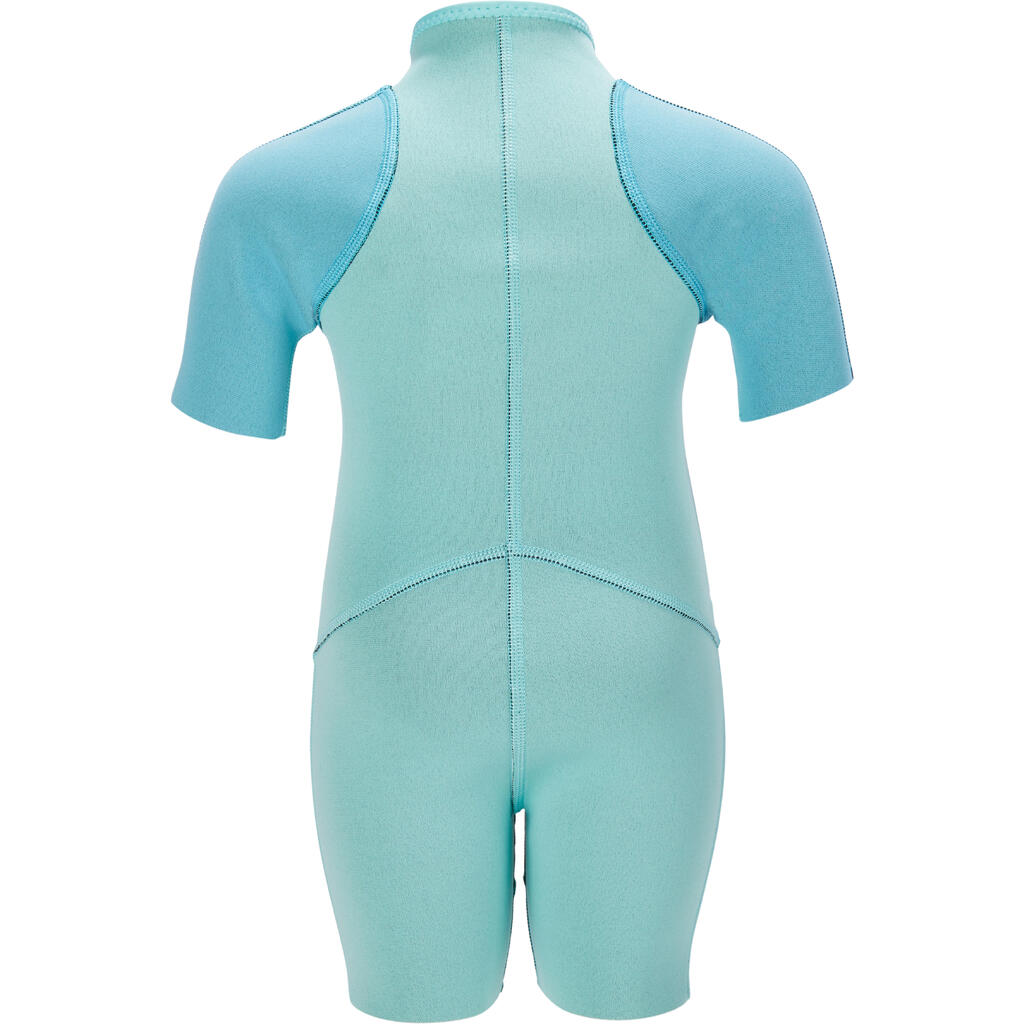 Kids shorty 2 mm neoprene turquoise