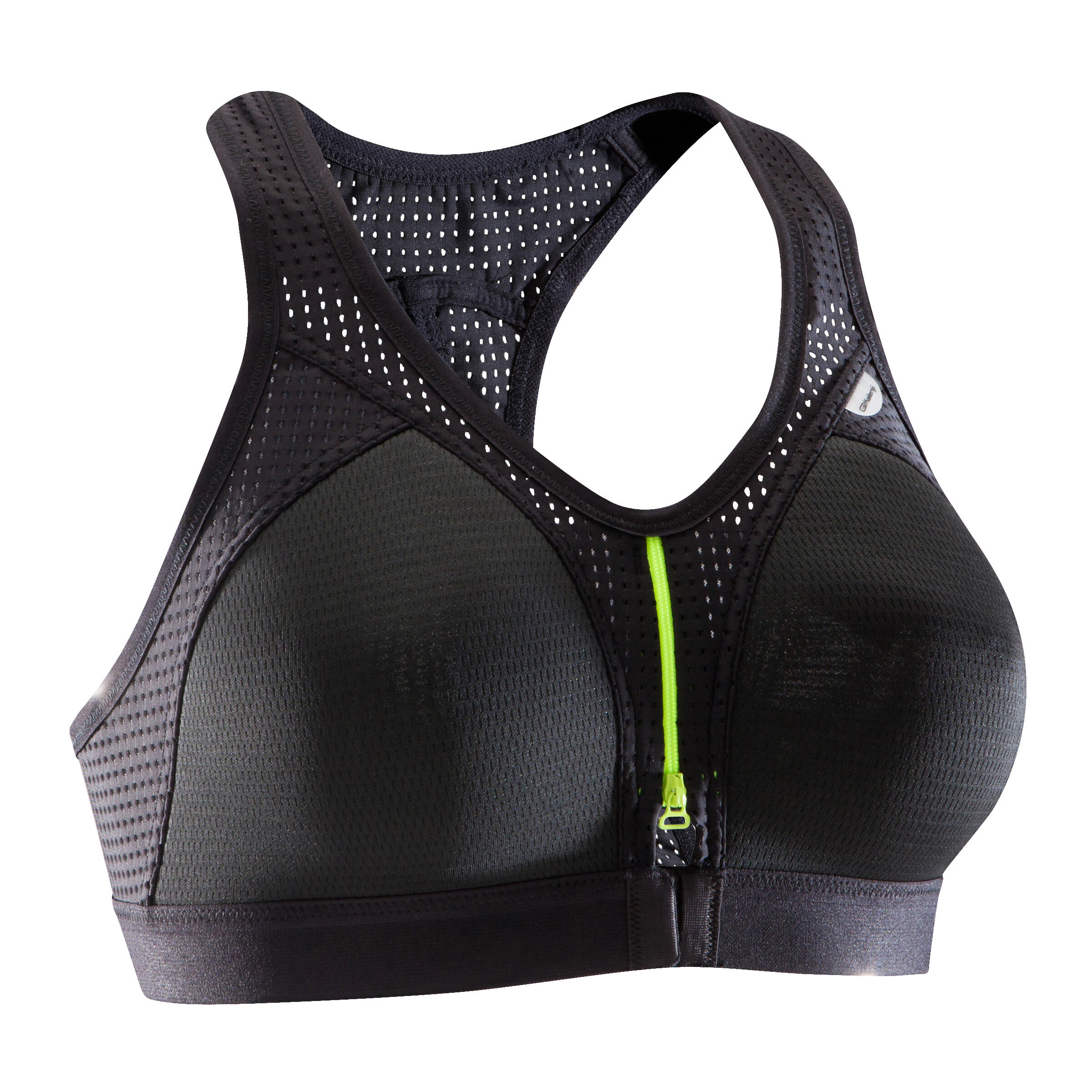 EASY ZIP RUNNING SPORTS BRA BLACK