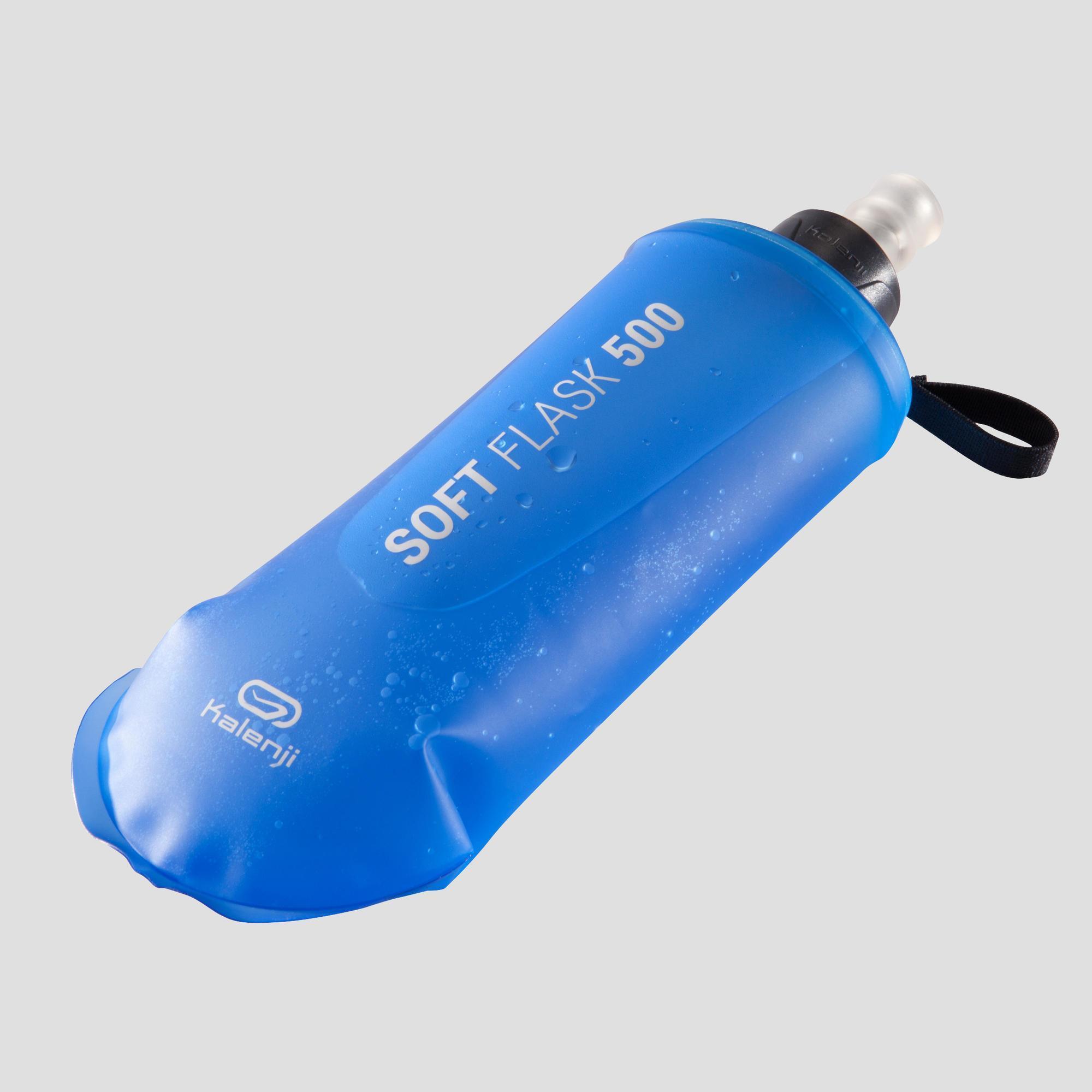 500 ML FLEXIBLE TRAIL RUNNING WATER BOTTLE - BLUE 2/8