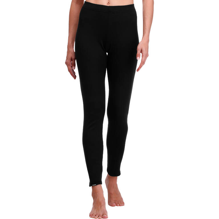Women's Ski Base Layer Bottoms 100 Black Decathlon