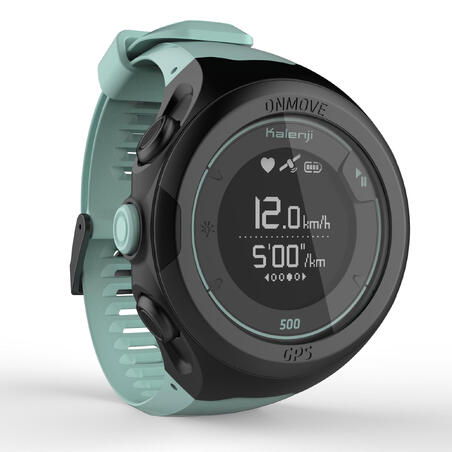 Годинник для бігу ONmove 500 з GPS та наручний датчик частоти пульсу - Зелений