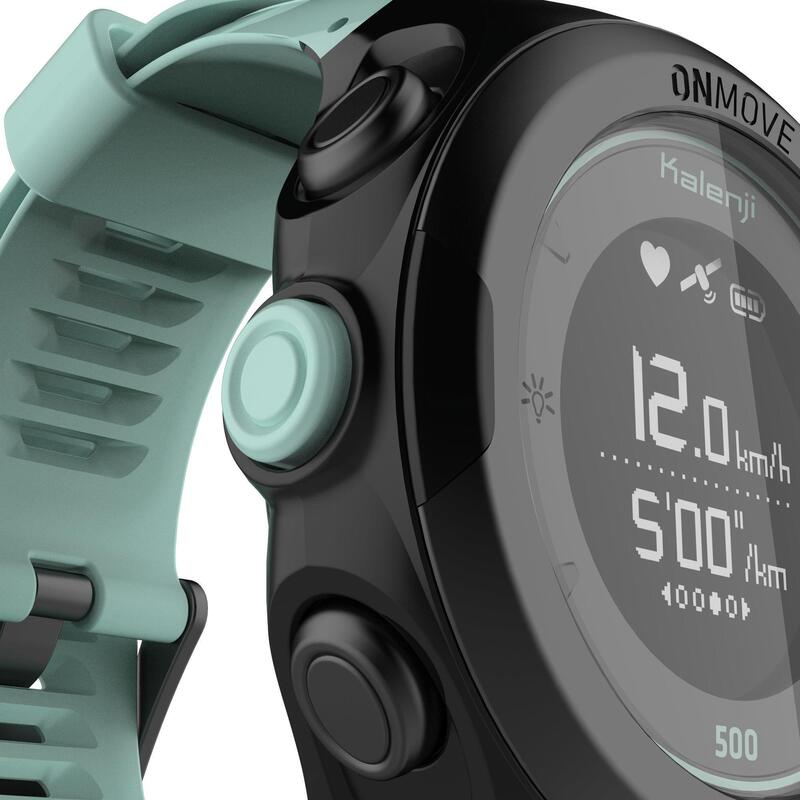 Montre de running GPS et cardio au poignet ONmove 500 vert d'eau