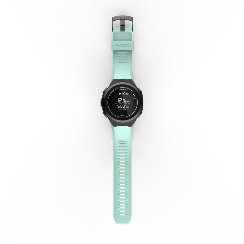 Montre de running GPS et cardio au poignet ONmove 500 vert d'eau