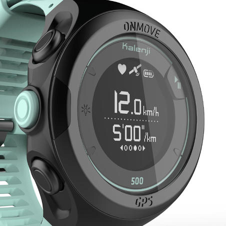 Годинник для бігу ONmove 500 з GPS та наручний датчик частоти пульсу - Зелений