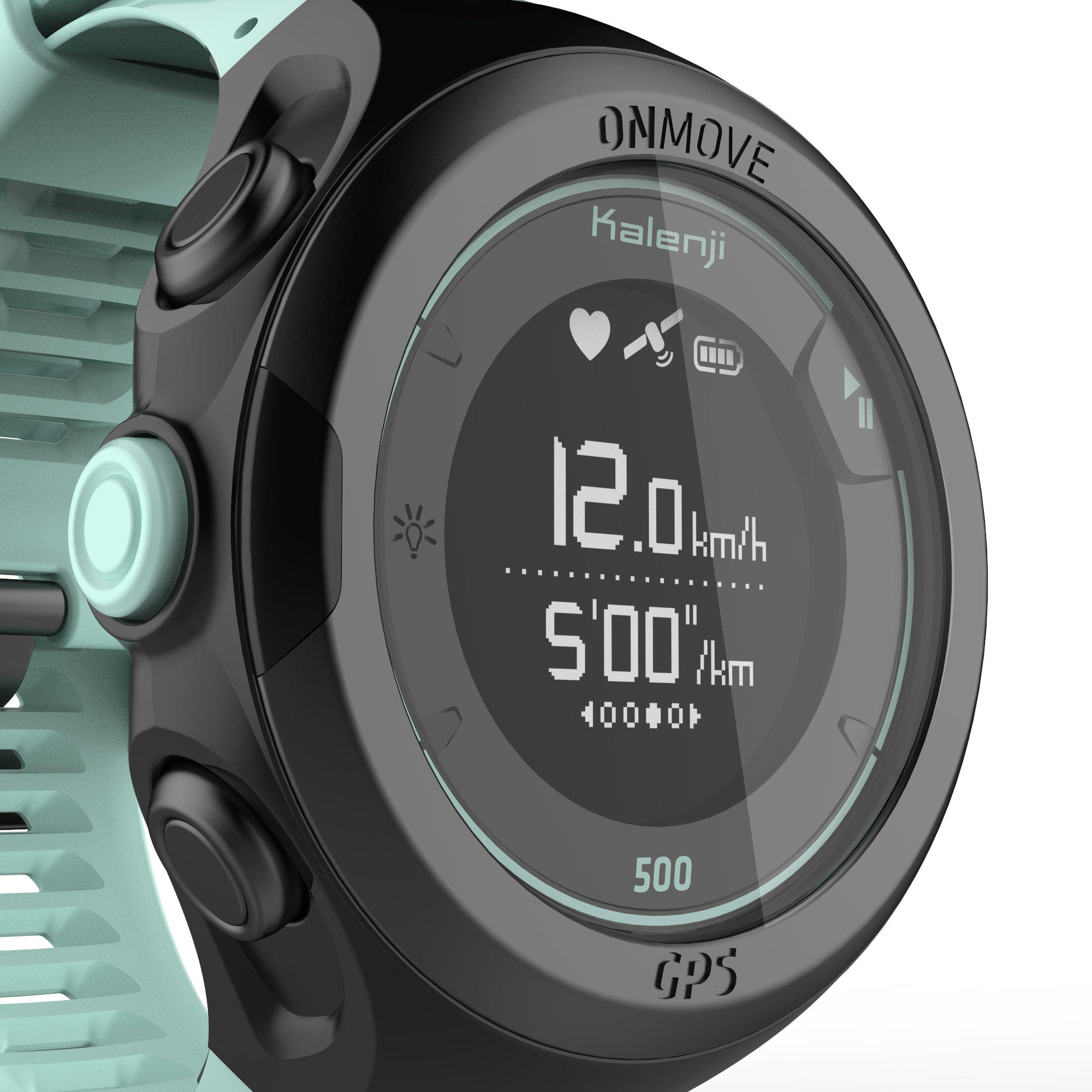 ONmove 500 GPS running watch and wrist heart rate monitor - sea green 12/17