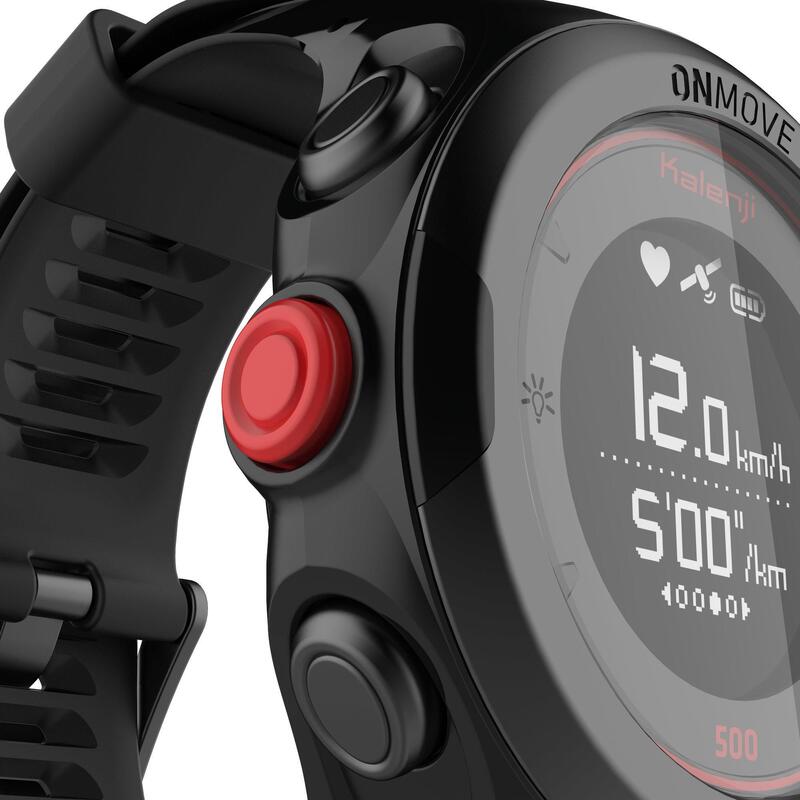 ONmove 500 GPS running watch and wrist heart rate monitor black
