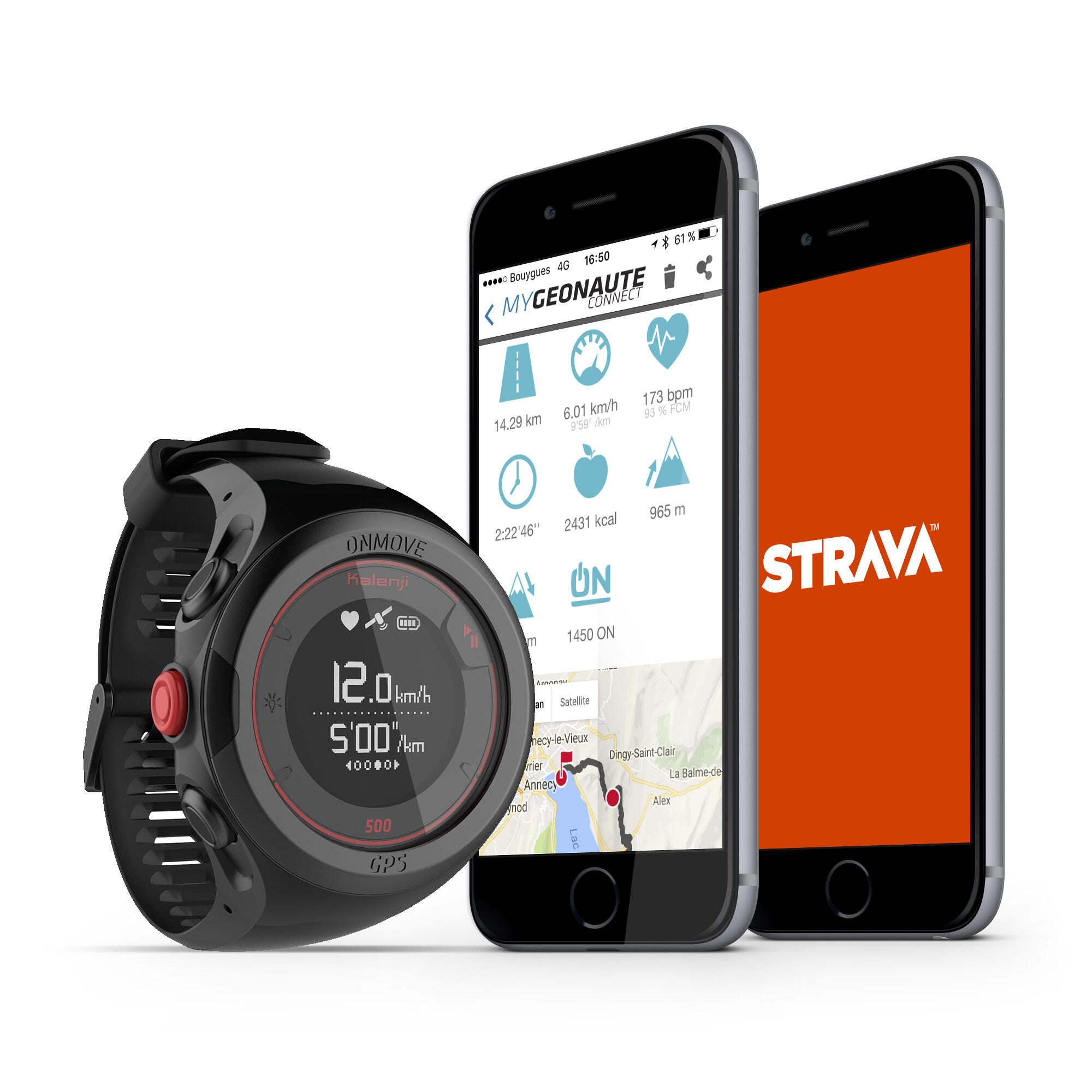 ONmove 500 GPS running watch and wrist 