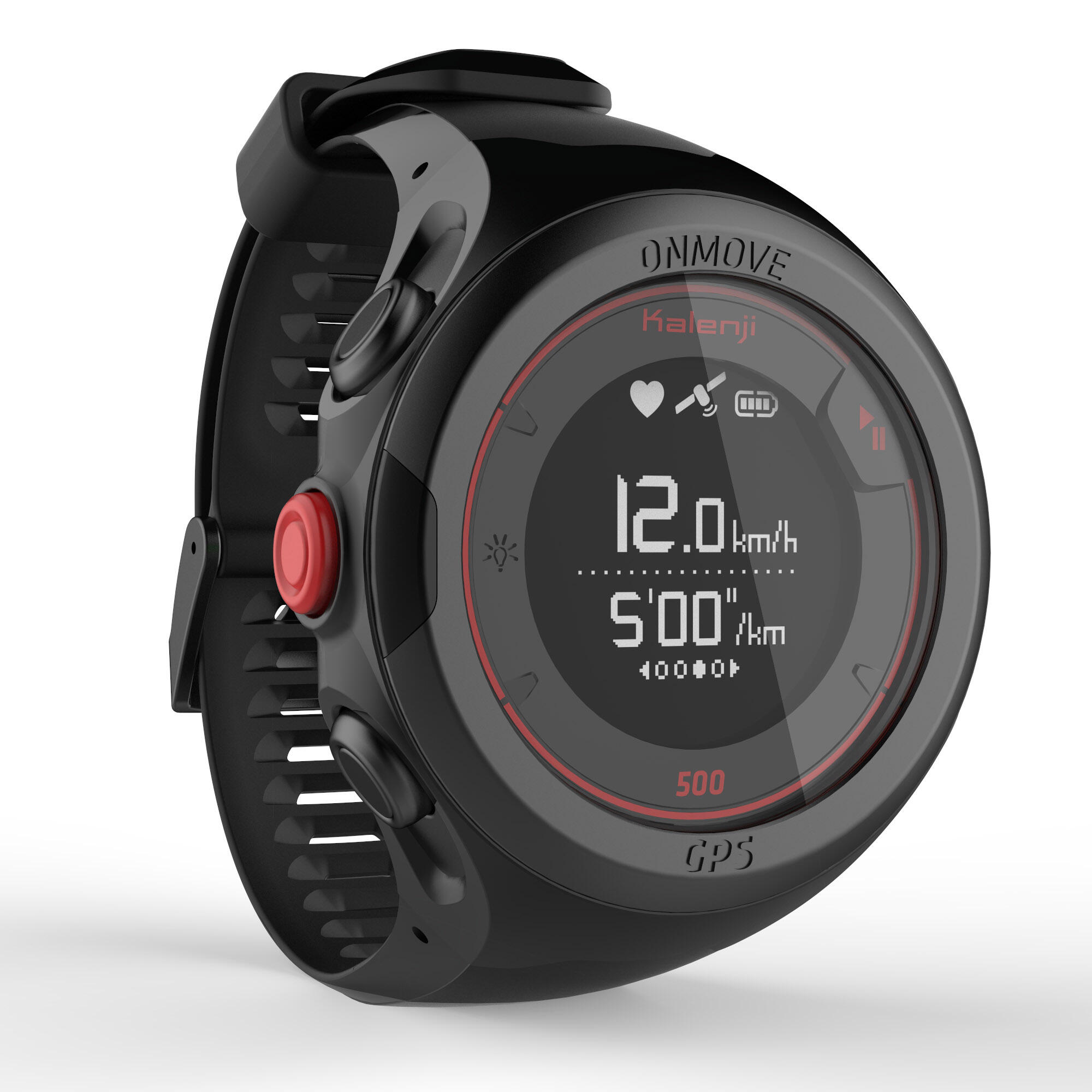 ONmove 500 GPS running watch and wrist heart monitor - black