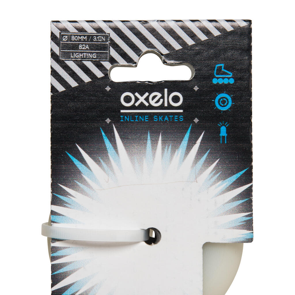 2 Ruedas Patines con Luz Oxelo 80 mm 82 A con Baleros