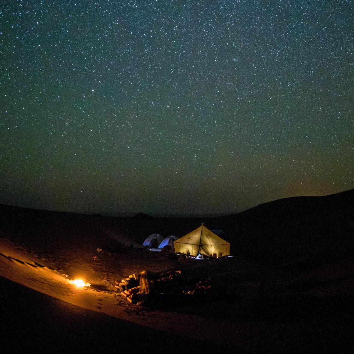 a night in the desert under the stars