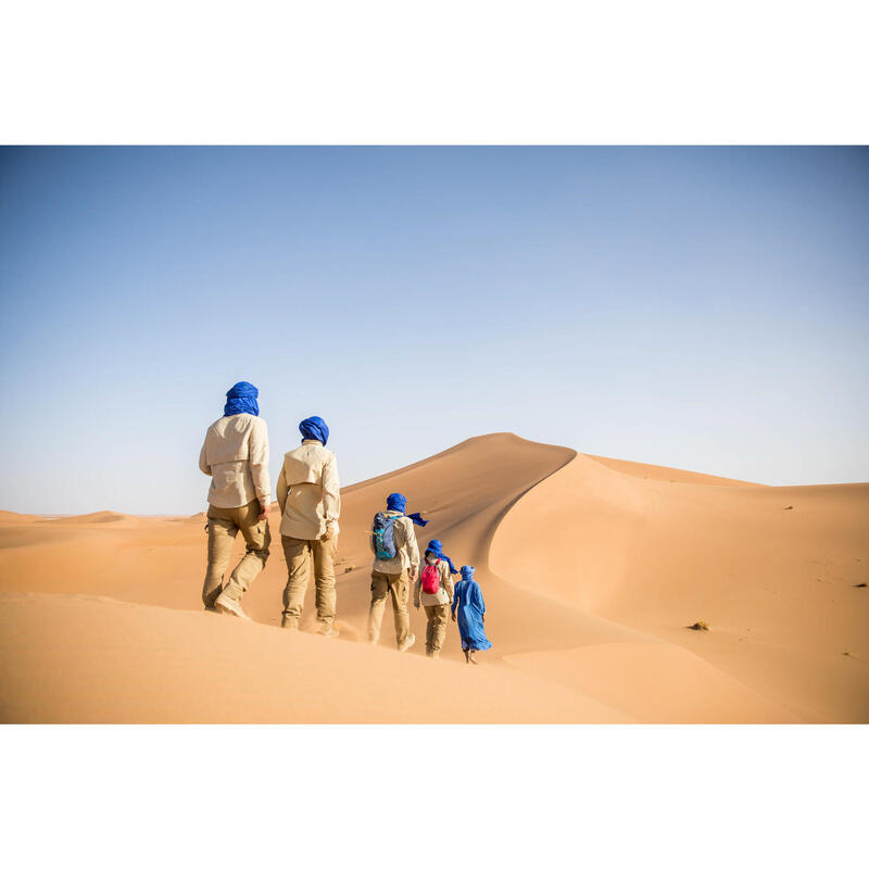 Uv-werend herenoverhemd met lange mouwen voor woestijntrekking Desert 900 beige